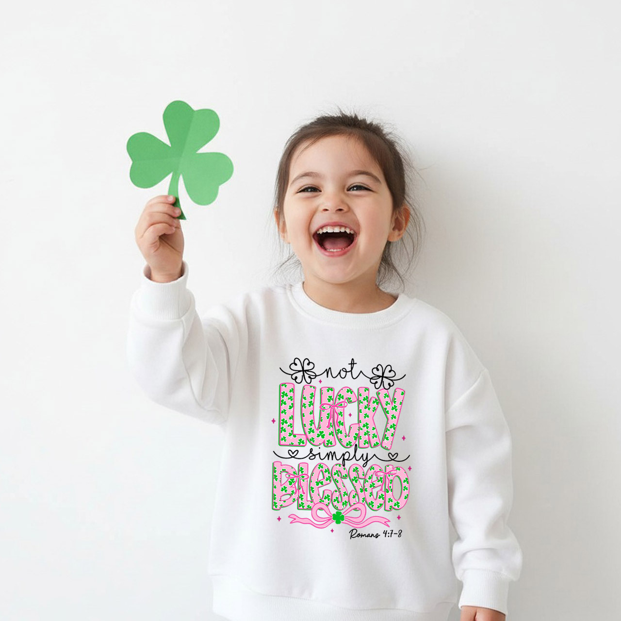 Not Lucky Simply Blessed St Patrick's Day Kid's Sweatshirt