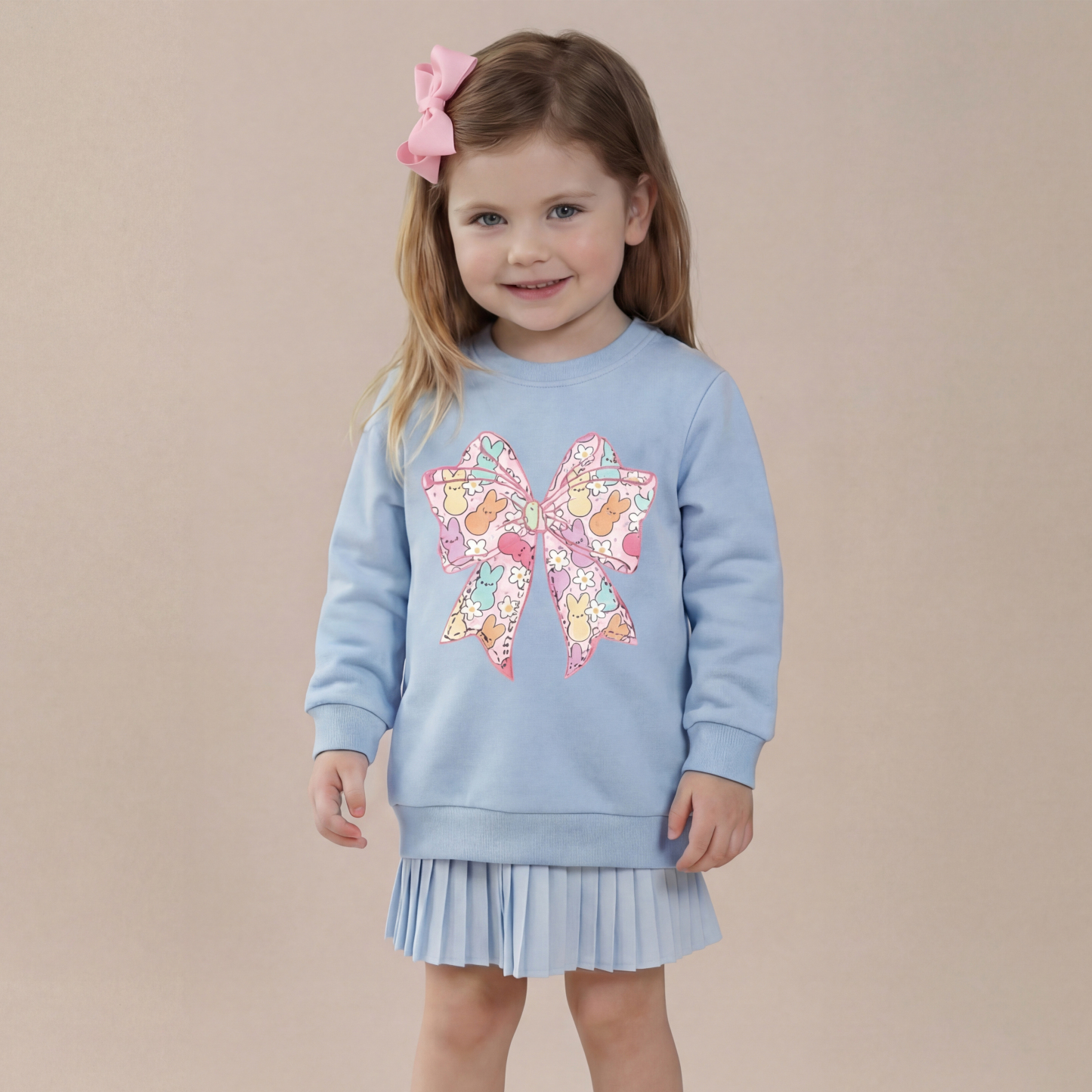 Easter Coquette Bunny Bow Kid's Sweatshirt
