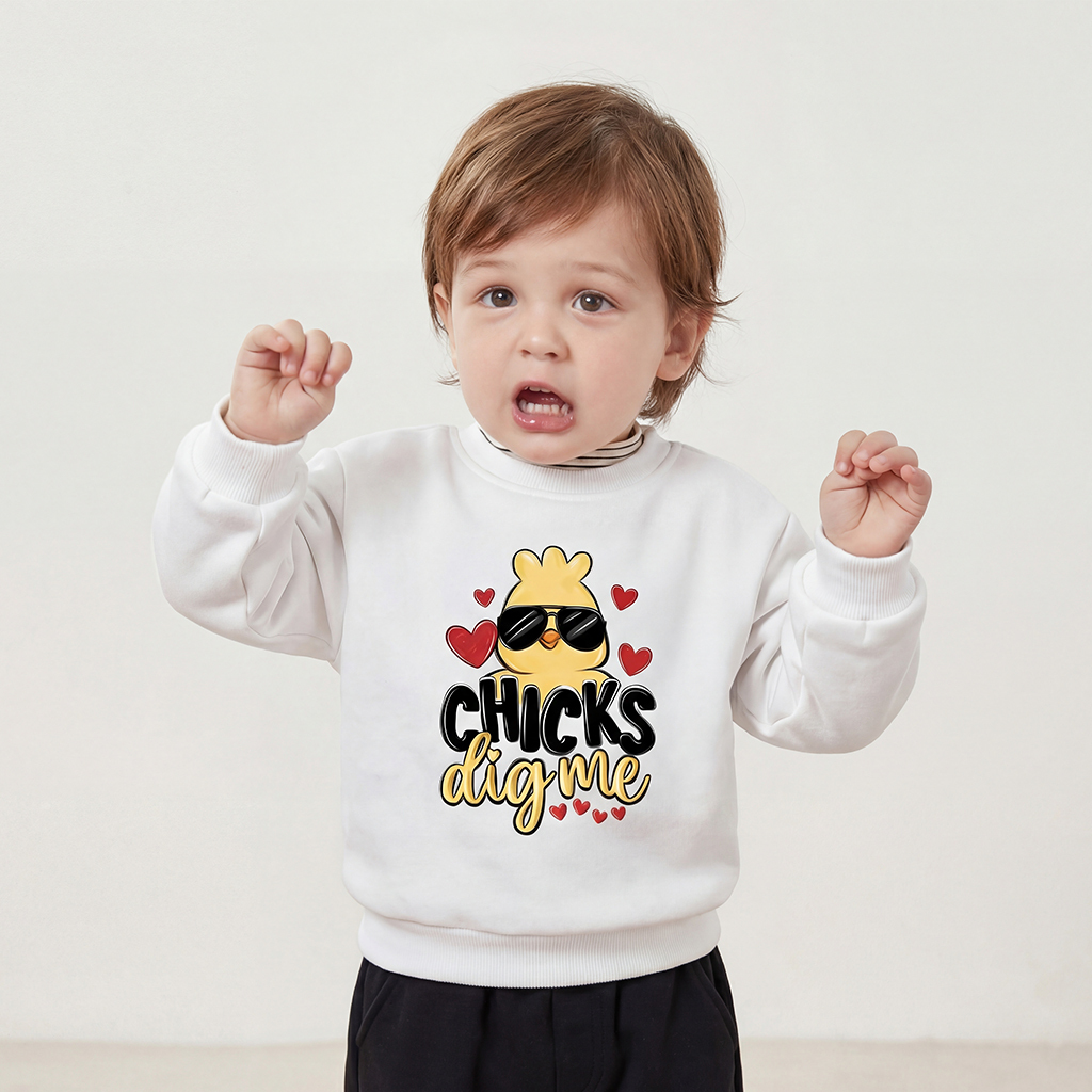 Chicks Dig Me Easter Kid's Sweatshirt