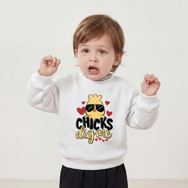 Chicks Dig Me Easter Kid's Sweatshirt