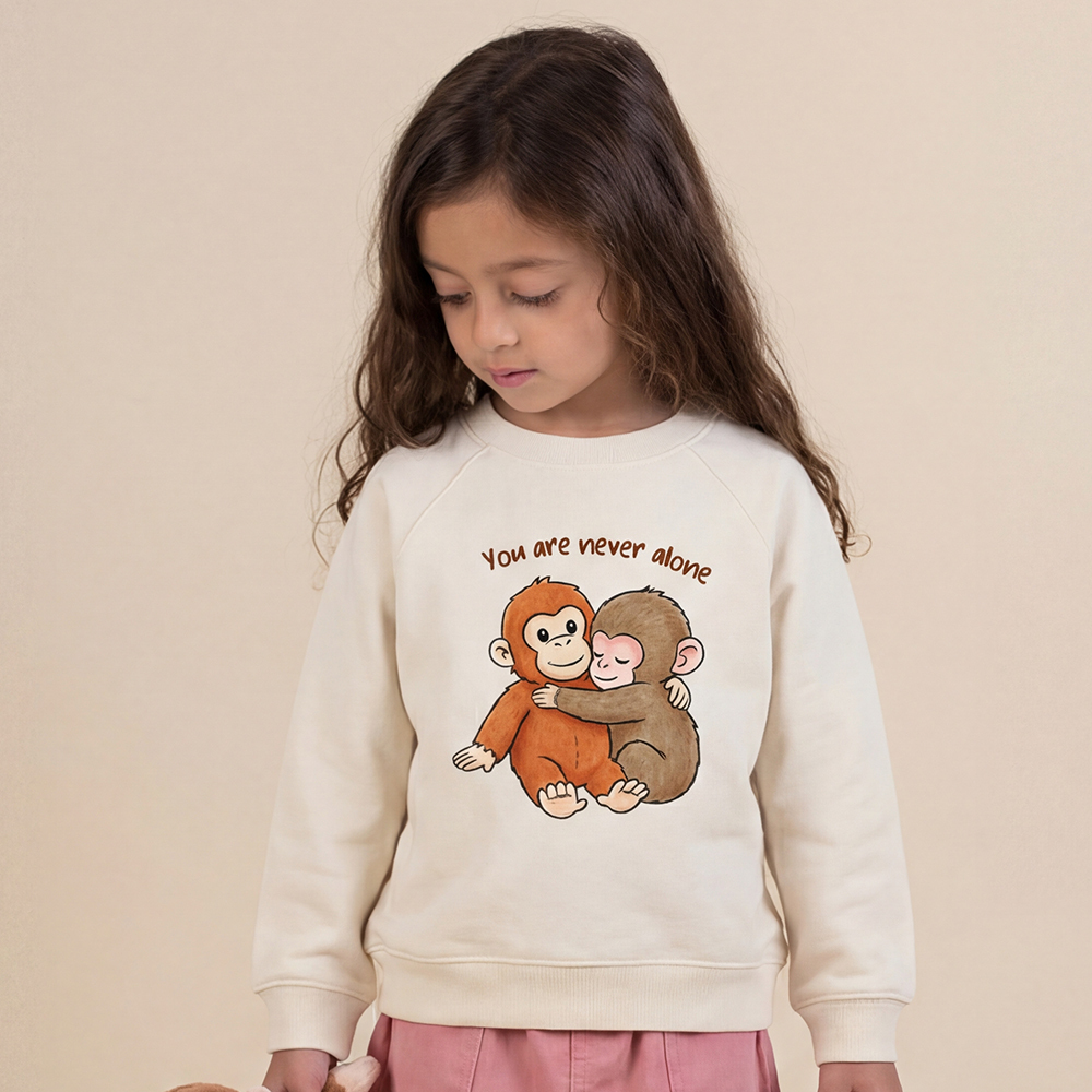 You Are Never Alone Punch Monkey Kid's Sweatshirt