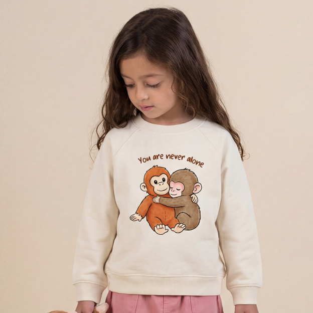 You Are Never Alone Punch Monkey Kid's Sweatshirt