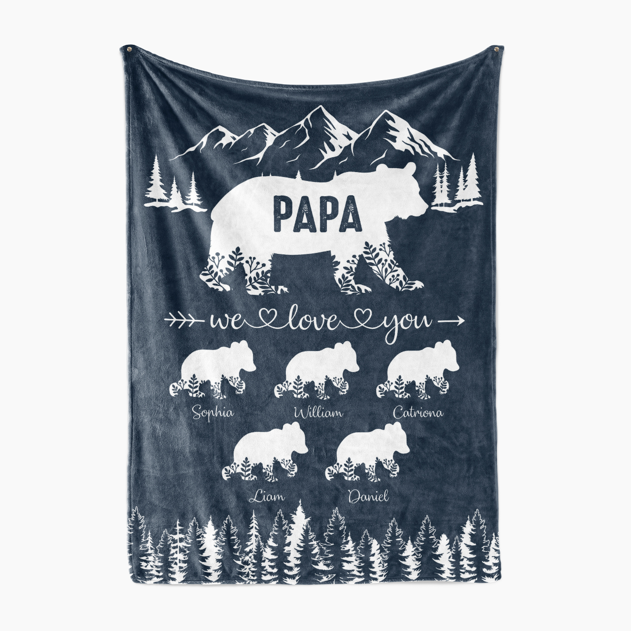 Personalized Bear Blanket For Father's Day Gift