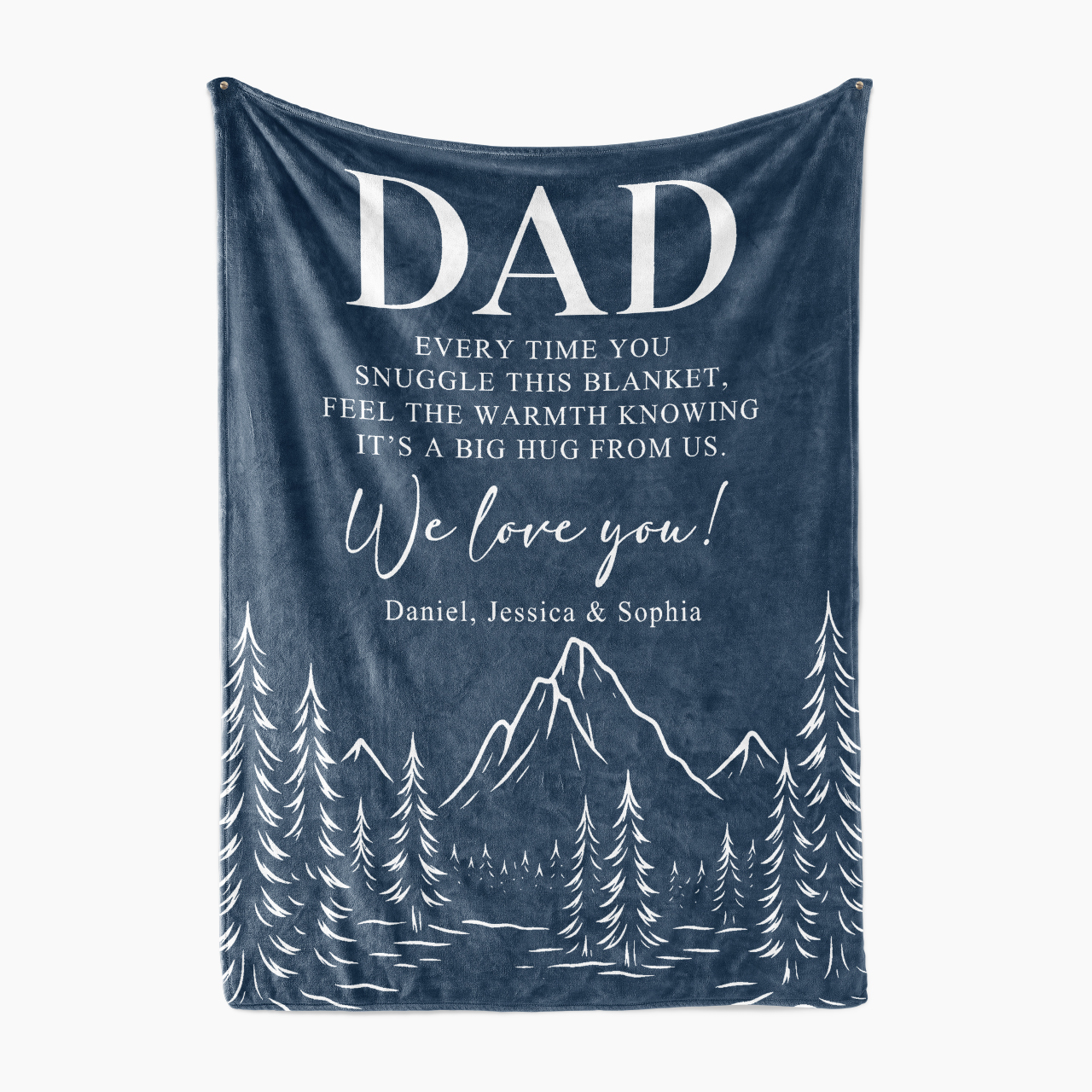Personalized Blanket To Dad, With Love-Mountain Edition