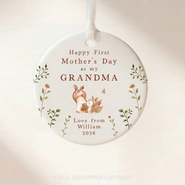 Personalized First Mother's Day Deer Ornament Beepumpkin