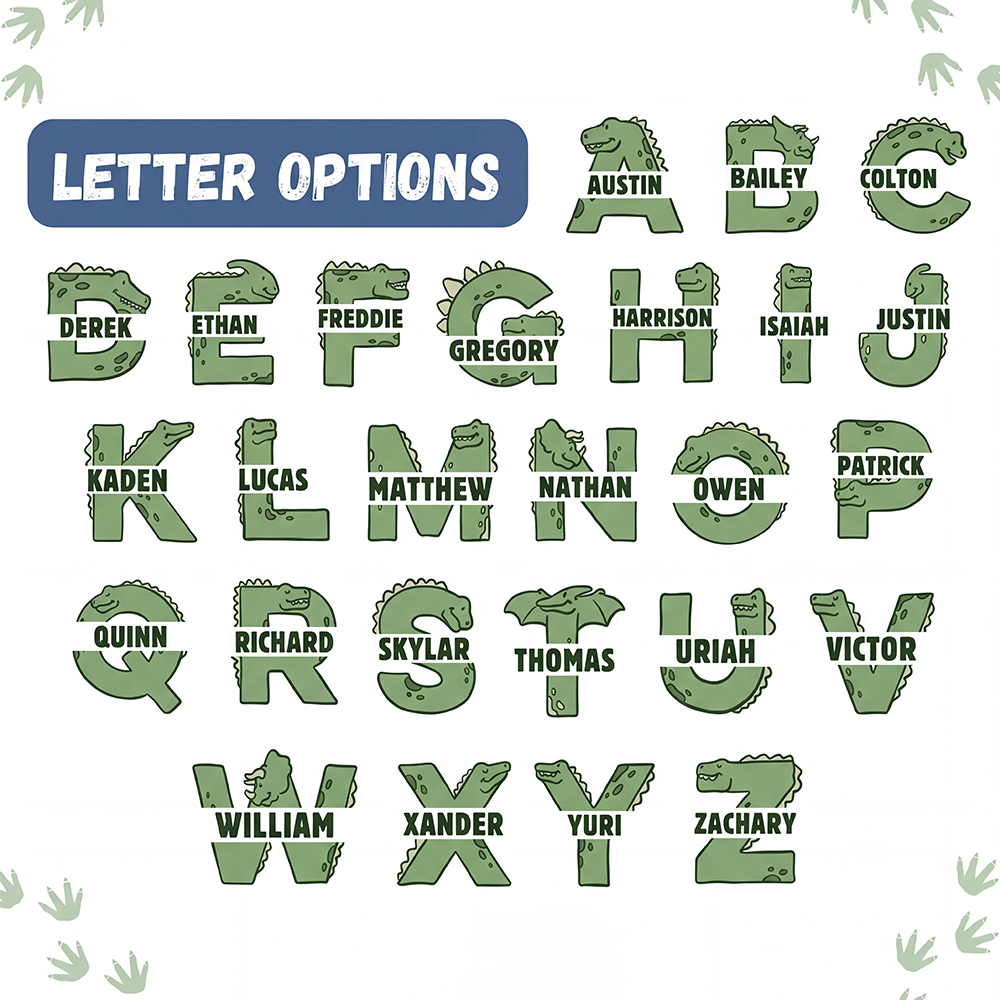 Personalized Cute Dinosaur Initial With Name Baby Bubble Romper