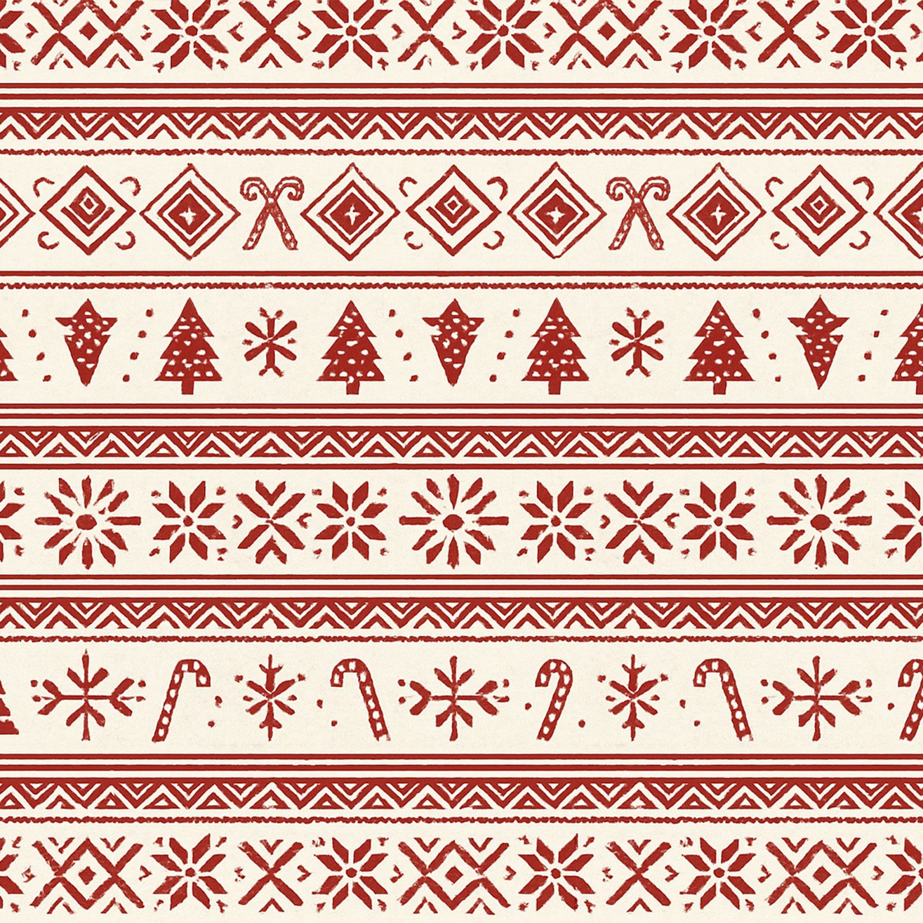 Red Christmas Element Stripes All-Over Print Family Matching Pajama Sets