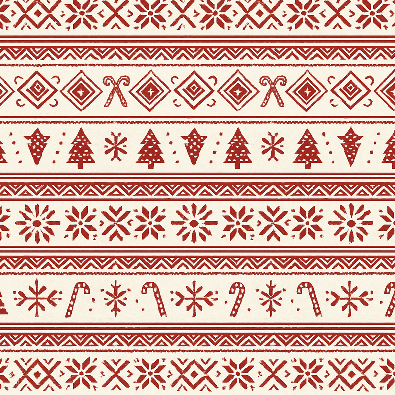 Red Christmas Element Stripes All-Over Print Family Matching Pajama Sets