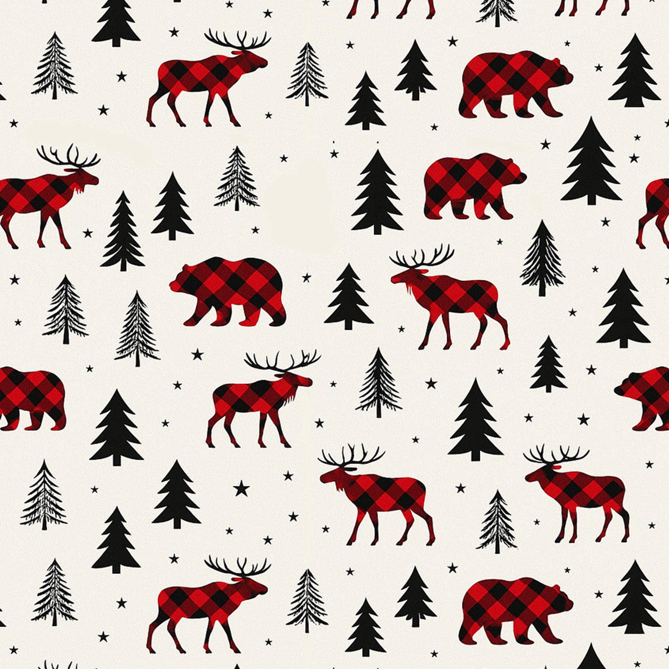 Buffalo Plaid Forest All-Over Print Family Matching Pajama Sets