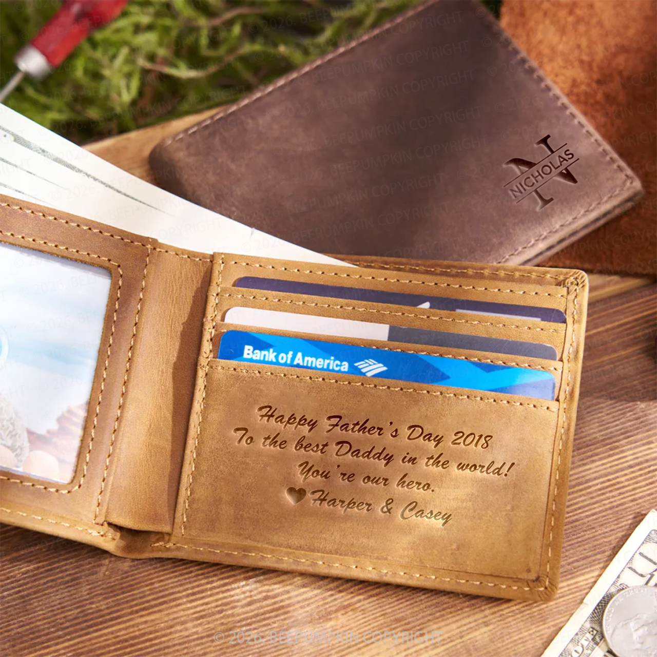 Personalized Father's Day Gift Mens Wallet