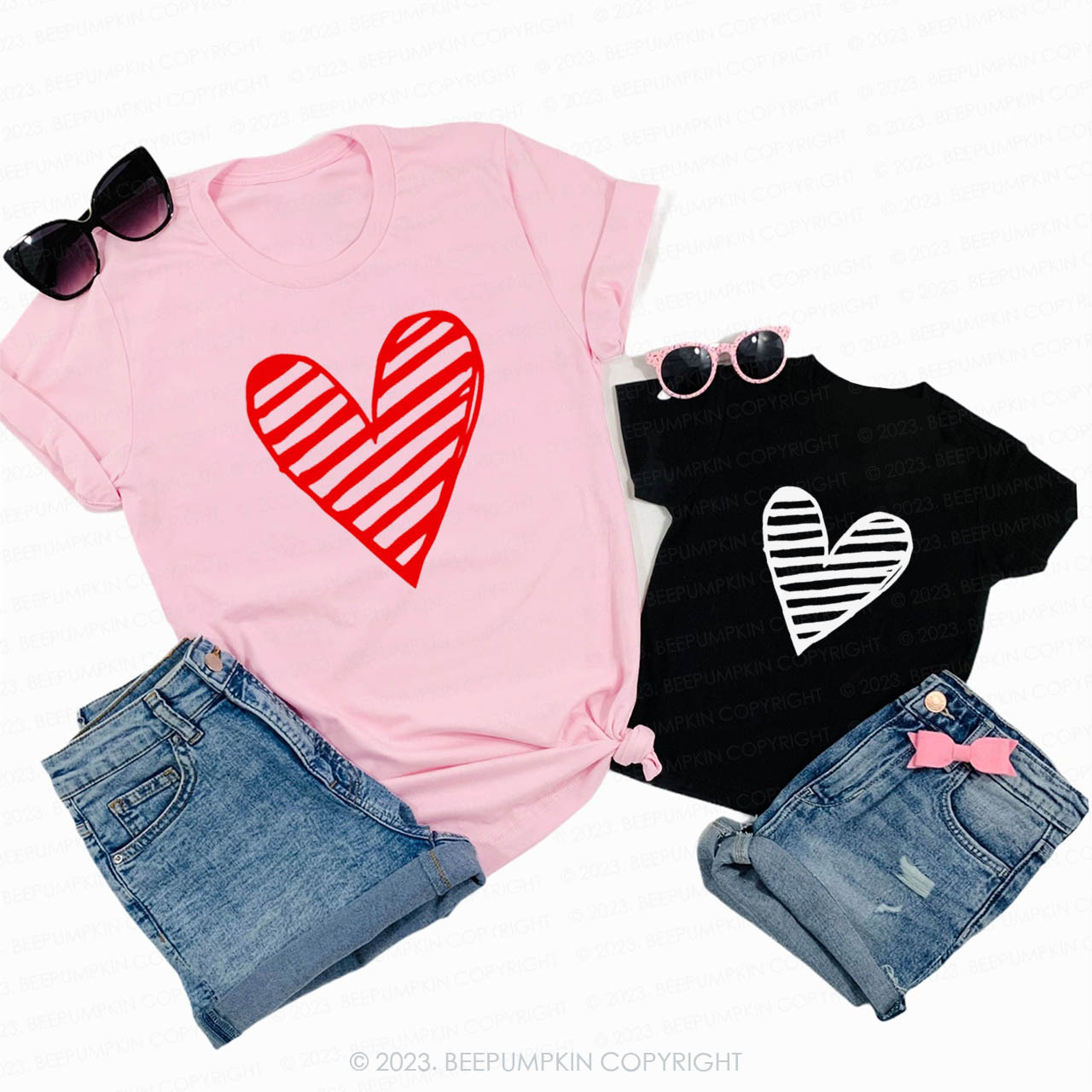 Valentine's Day A Fiery Heart Family Matching Shirts