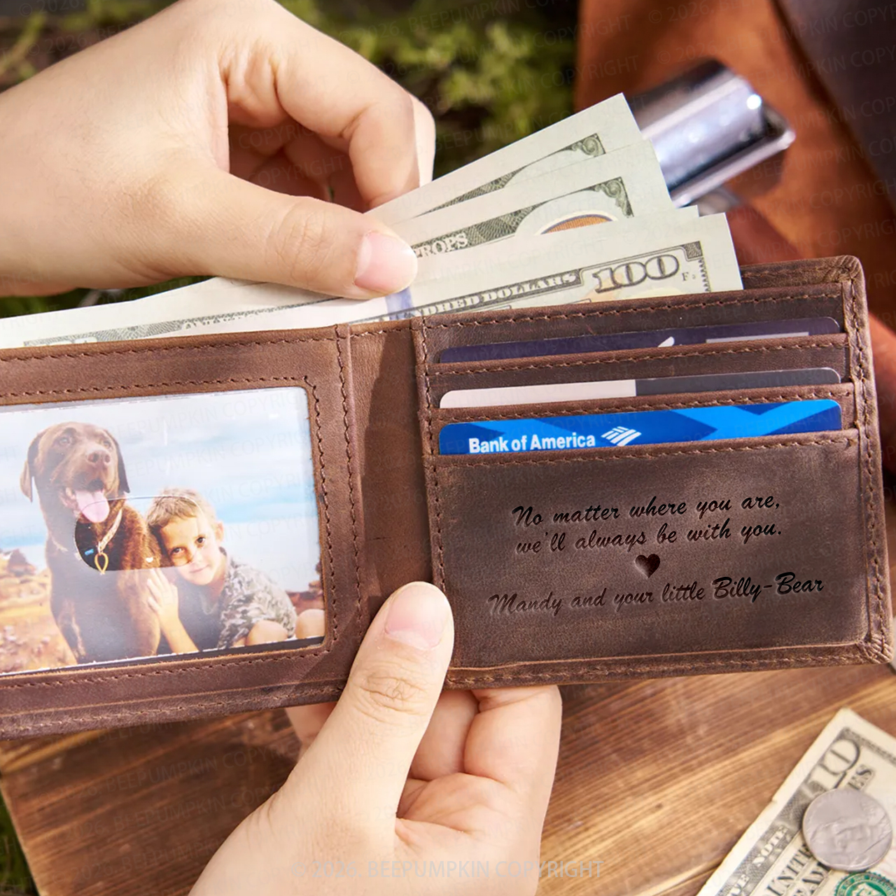 Personalized Father's Day Gift Mens Wallet