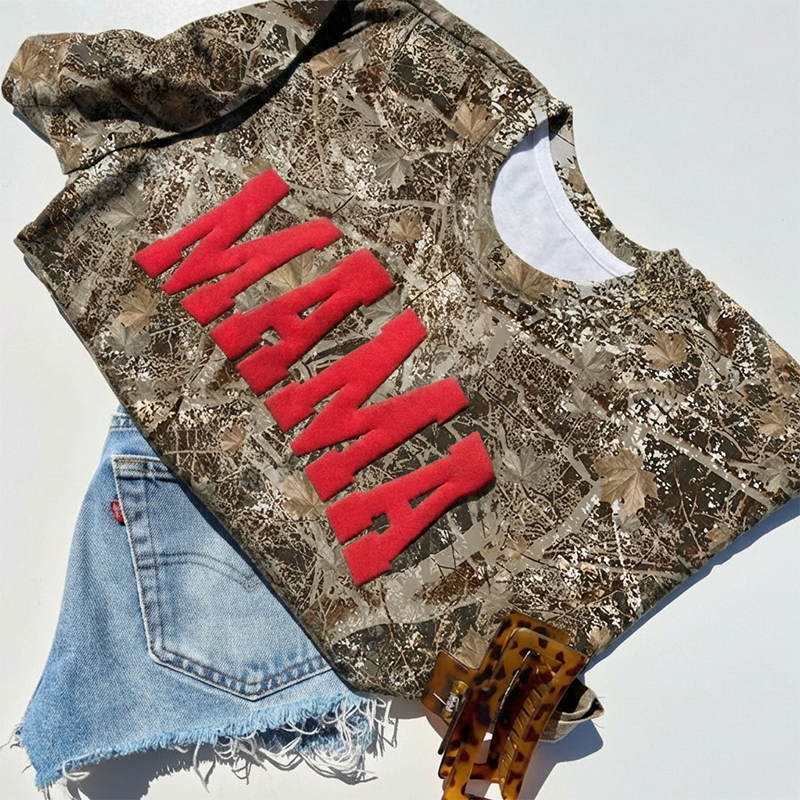 Personalized Mama Puff Vinyl Camo T-Shirt For Adult 