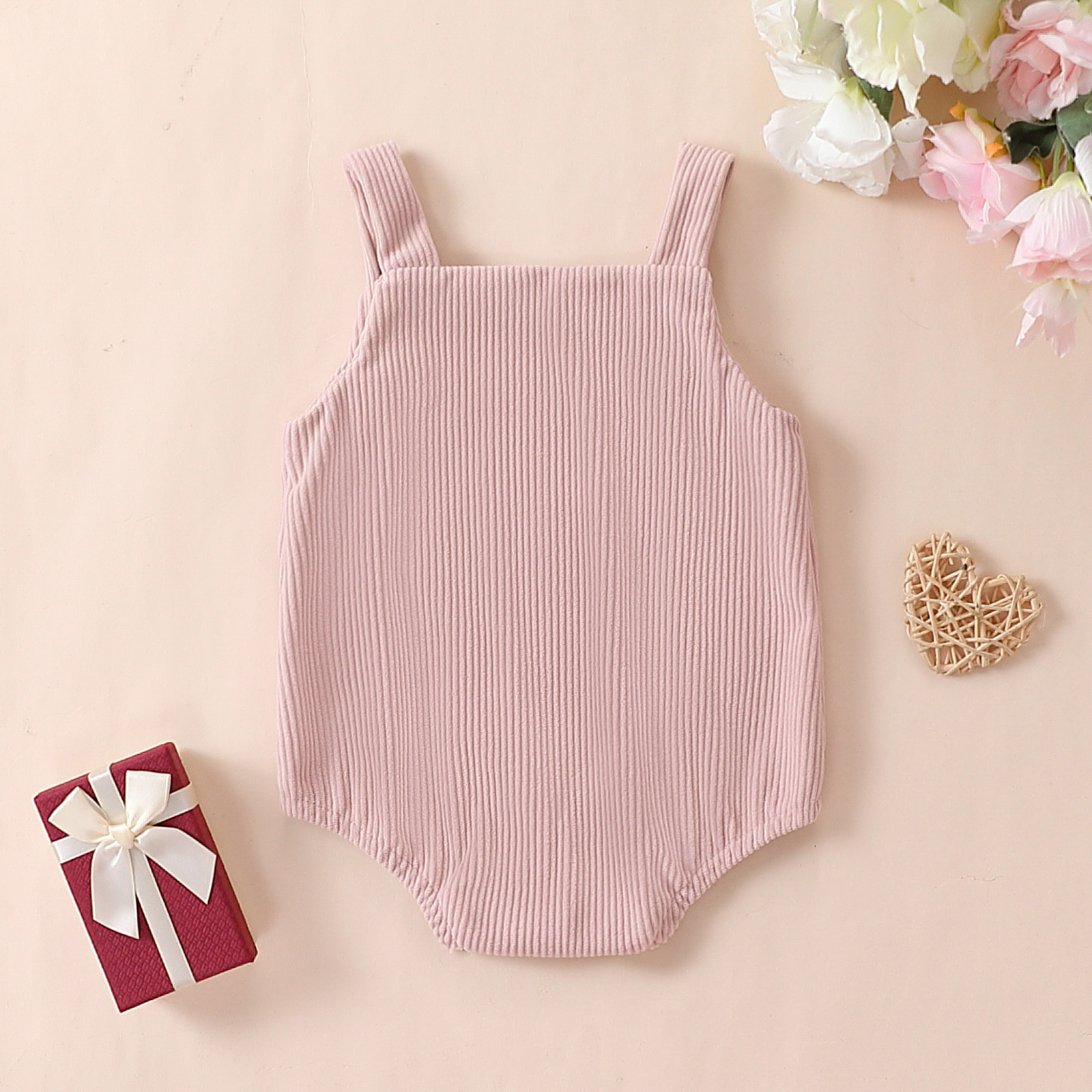 Red Heart Baby Girl Valentine's Day Bodysuit 