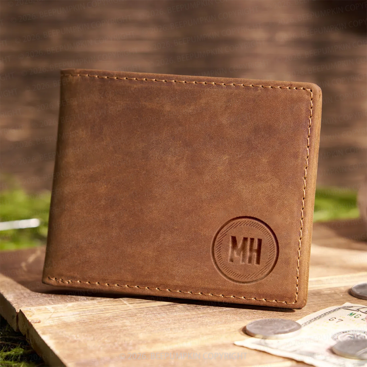 Personalized Handwriting Engraved Leather Wallet