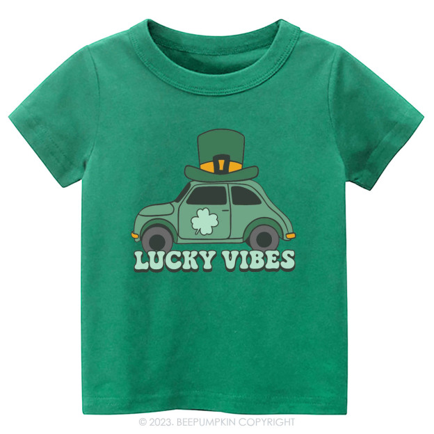 Lucky Vibes Car St.Patricks Day -Toddler Tees
