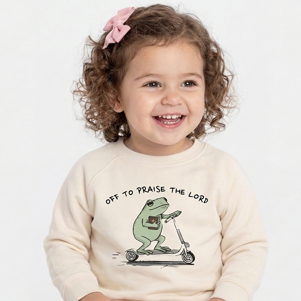 Frog Off To Praise The Lord Kid's Sweatshirt