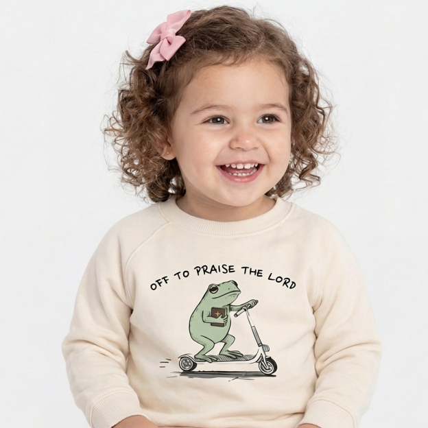 Frog Off To Praise The Lord Kid's Sweatshirt
