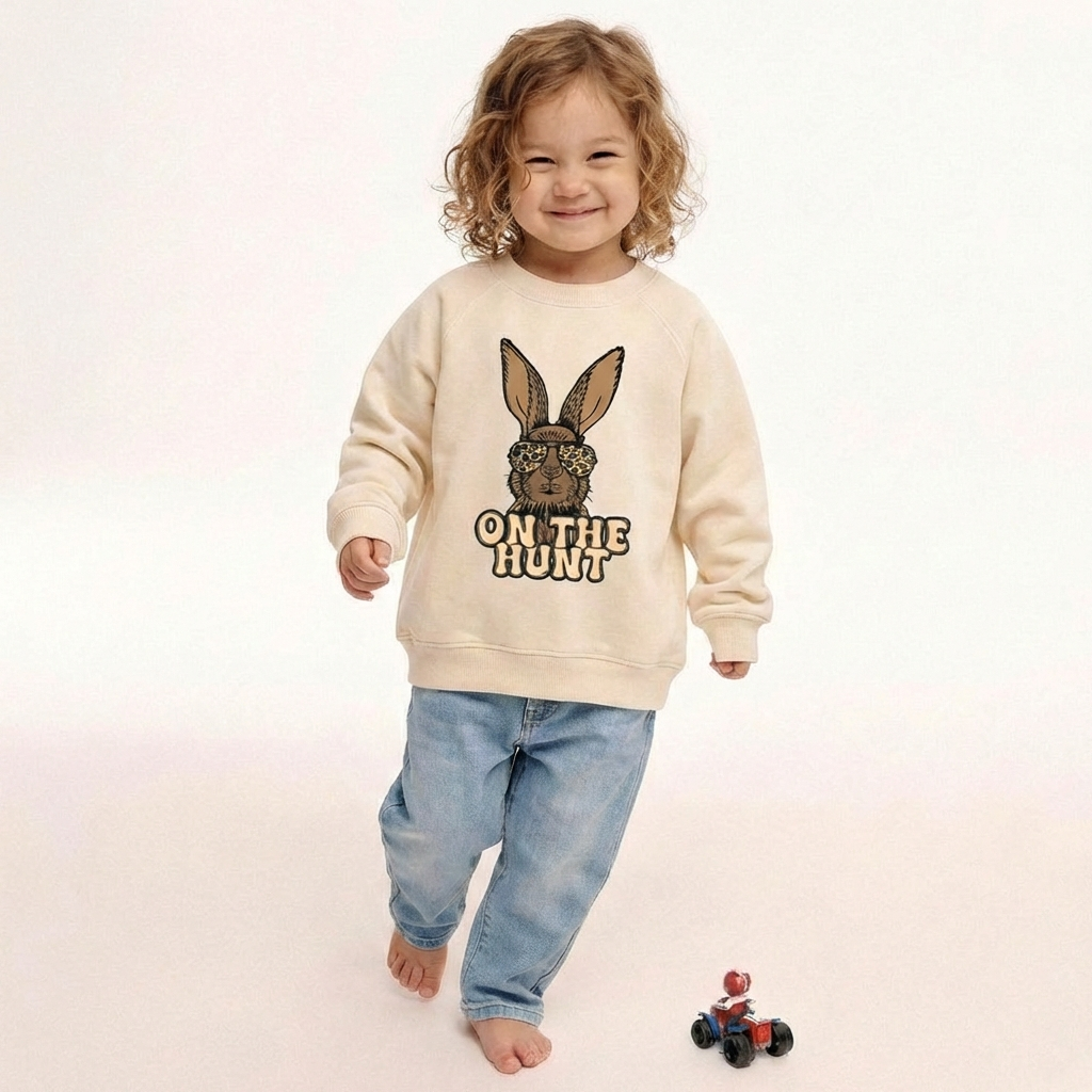 Camo Bunny On The Hunt Kid's Sweatshirt