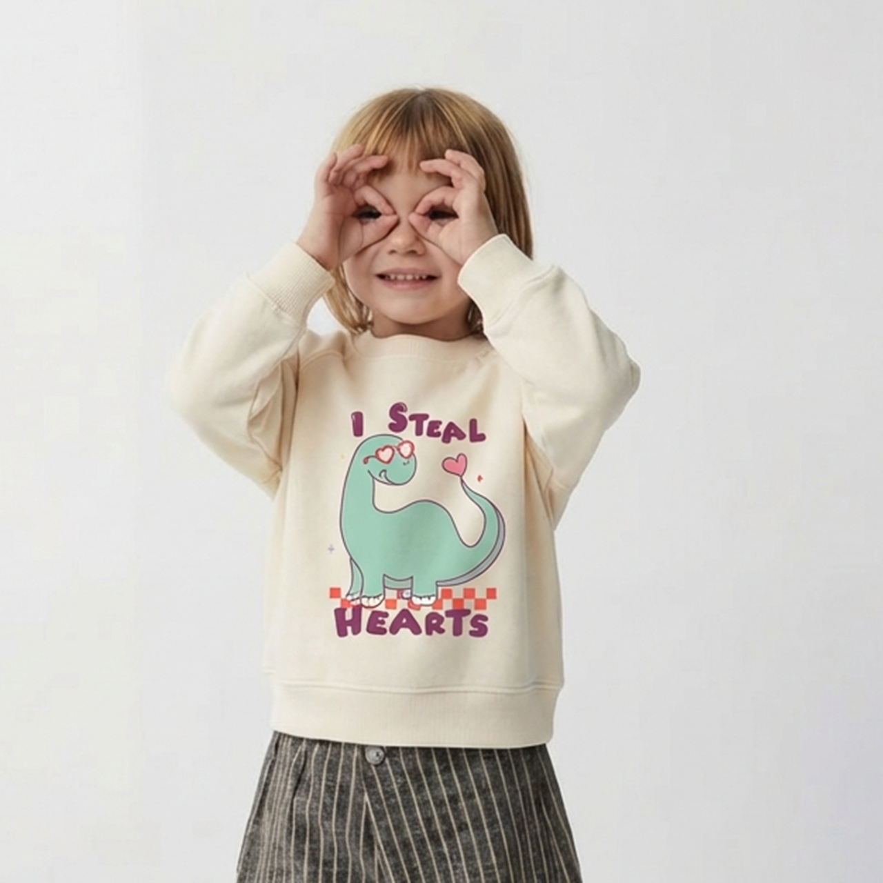 Love I Steal Hearts Kids Sweatshirt