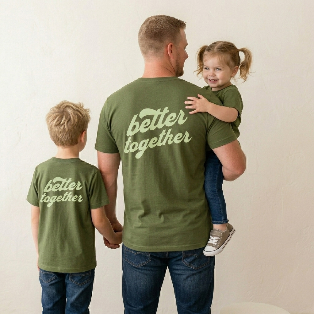 Retro Style Better Together Dad&Me Matching Shirts-Back Design