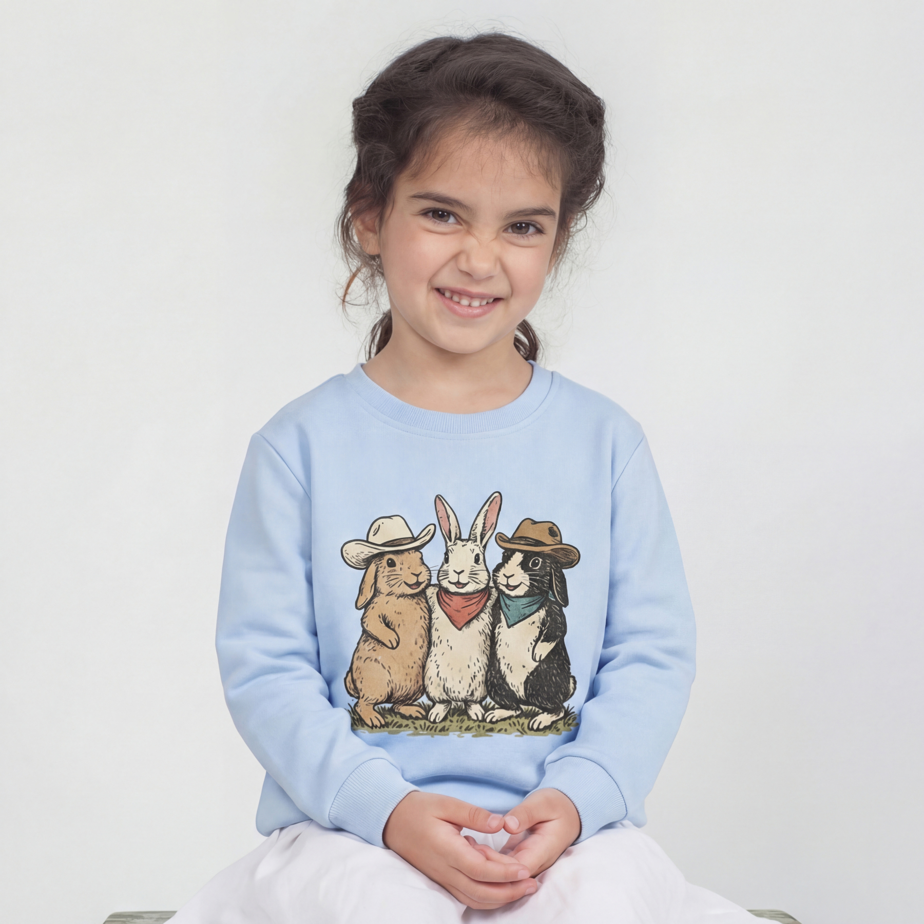 Western Bunnies Easter Kid's Sweatshirt
