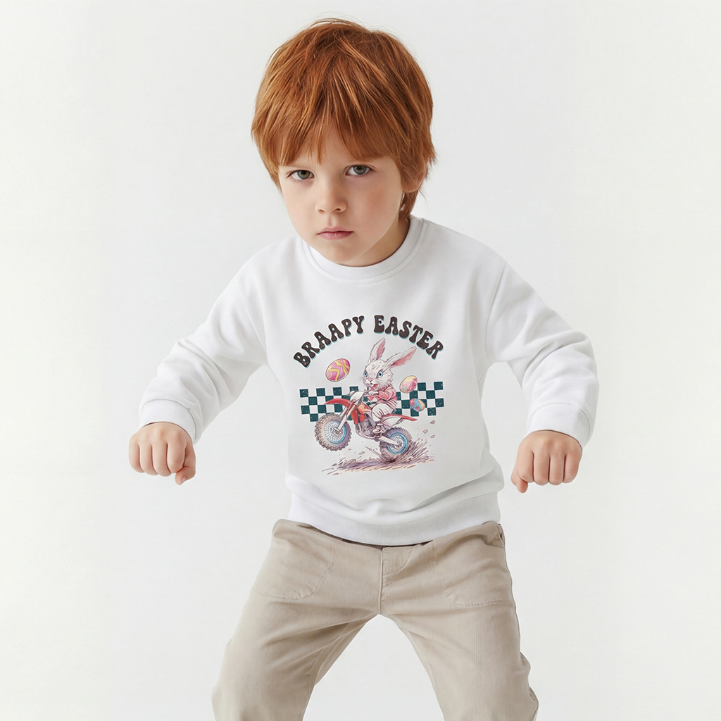 Braapy Easter Dirt Bike Kid's Sweatshirt
