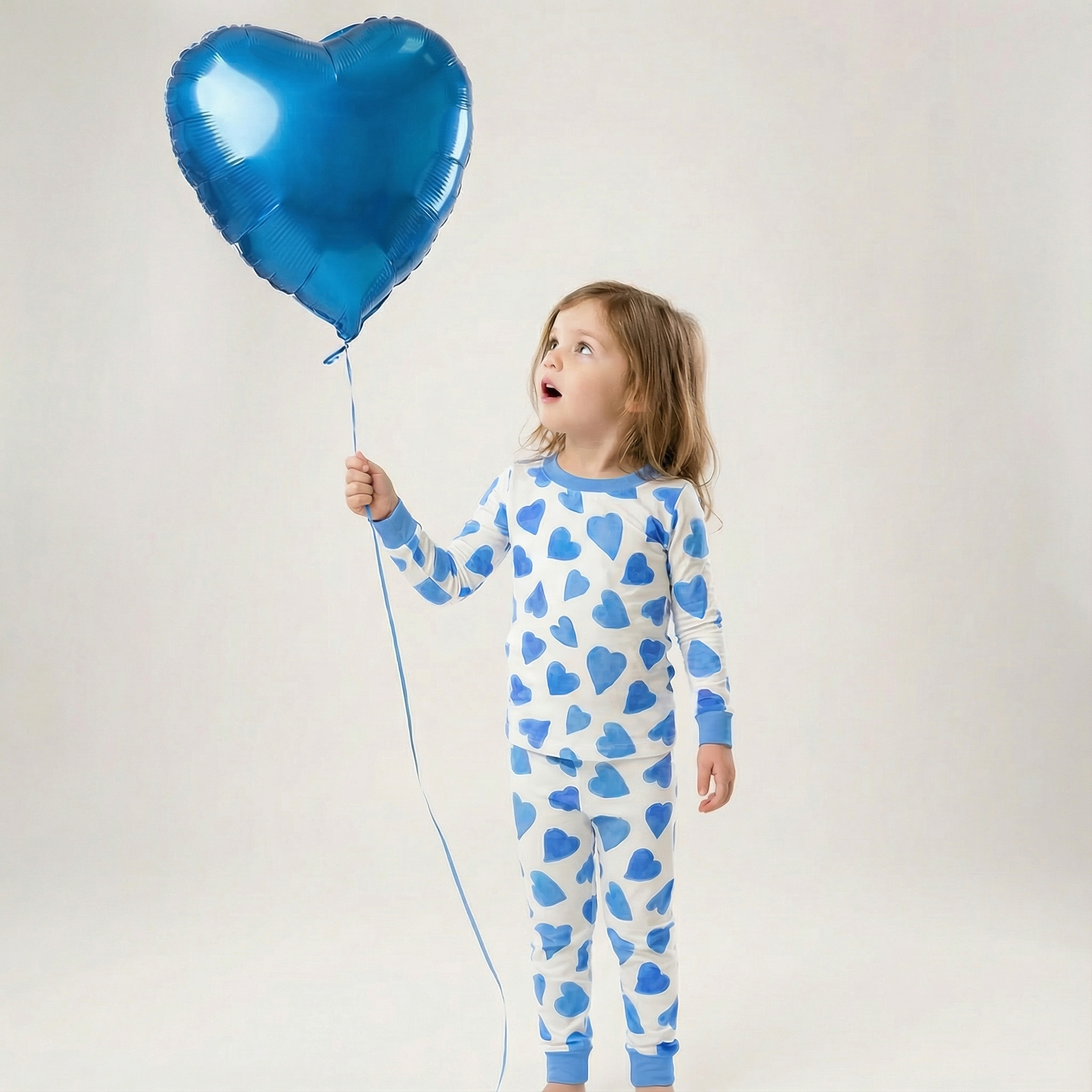 Blue Heart Dreams Two-Piece Pajama Set For Kids