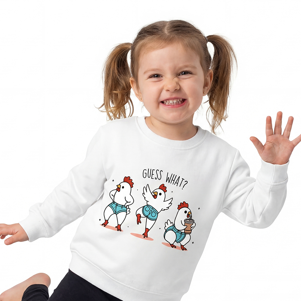 Guess What Chicken Butt Funny Western Kid's Sweatshirt
