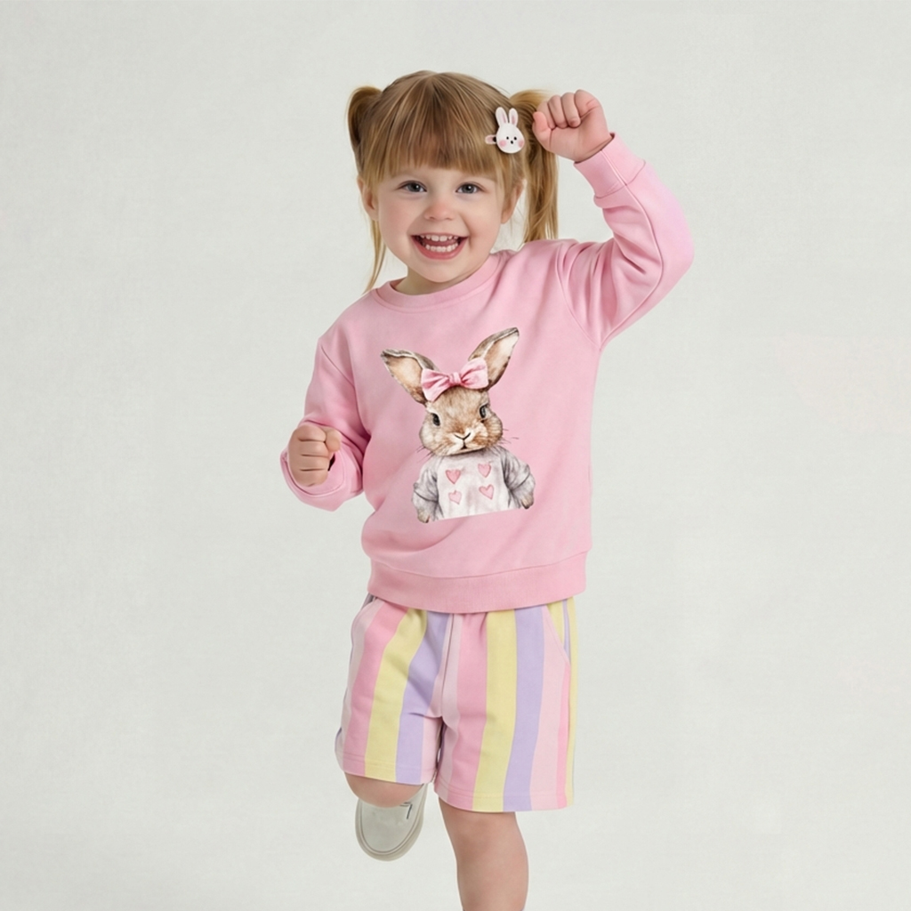 Sweet Bow Bunny Easter Kid's Sweatshirt