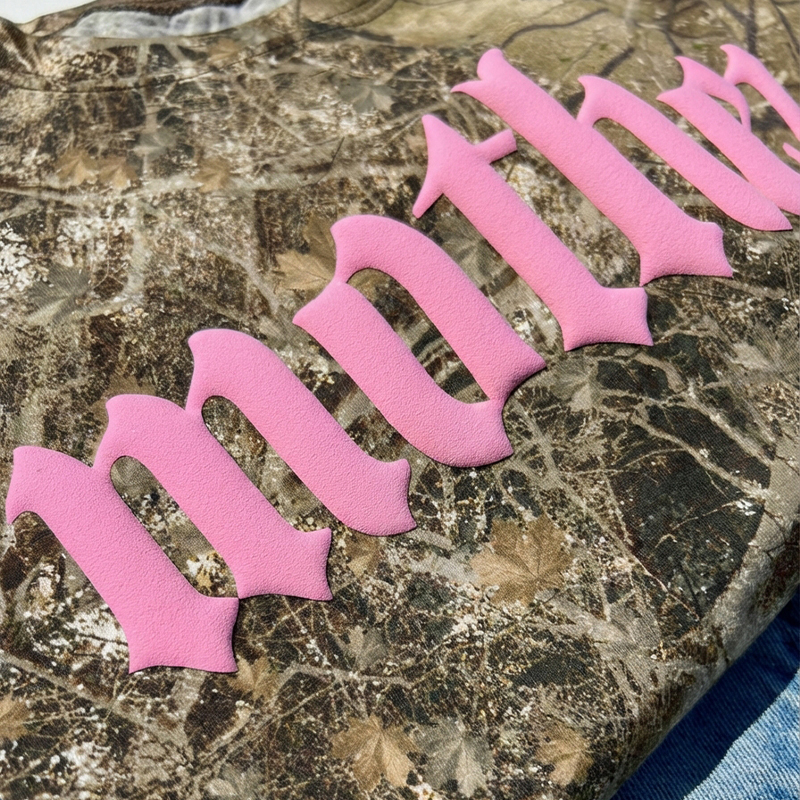 Personalized Mother Puff Vinyl Camo T-Shirt For Adult 