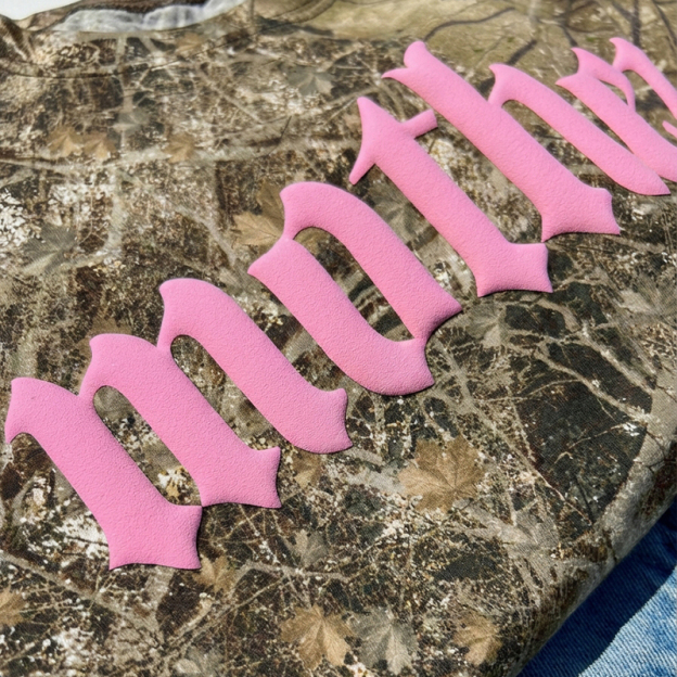 Personalized Mother Puff Vinyl Camo T-Shirt For Adult 