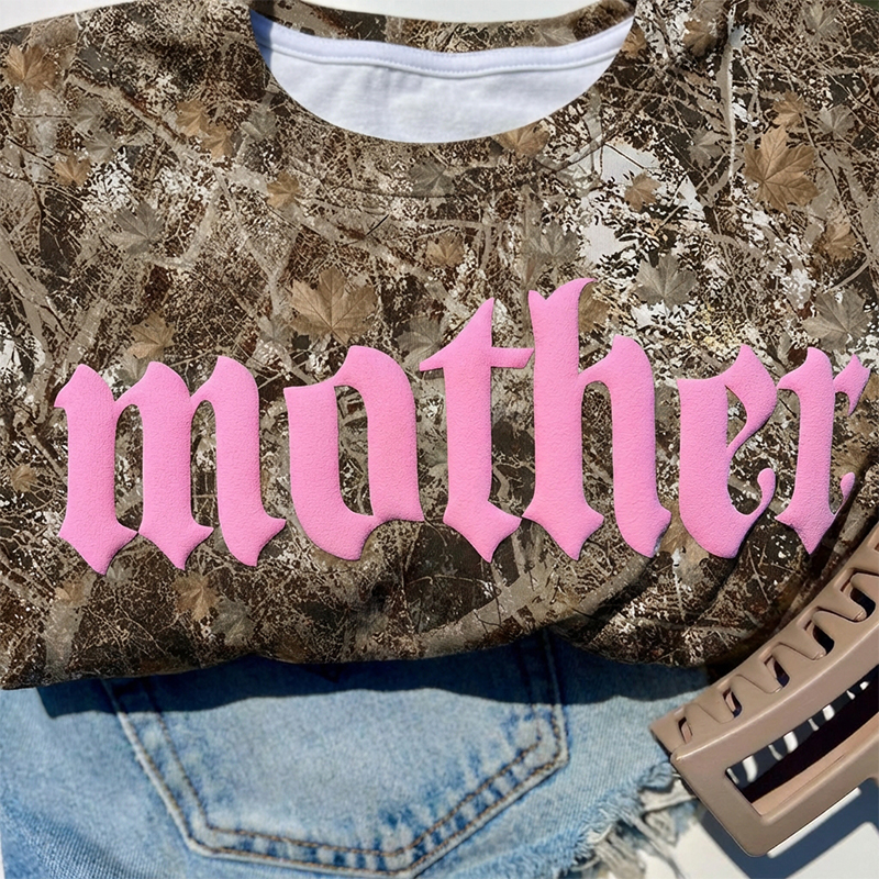 Personalized Mother Puff Vinyl Camo T-Shirt For Adult 