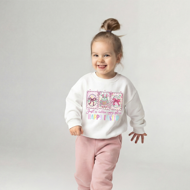 Just A Little Egg Star Easter Kid's Sweatshirt