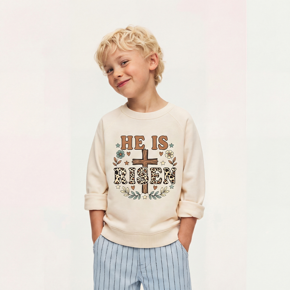 Wild Faith Leopard Cross Kid's Sweatshirt