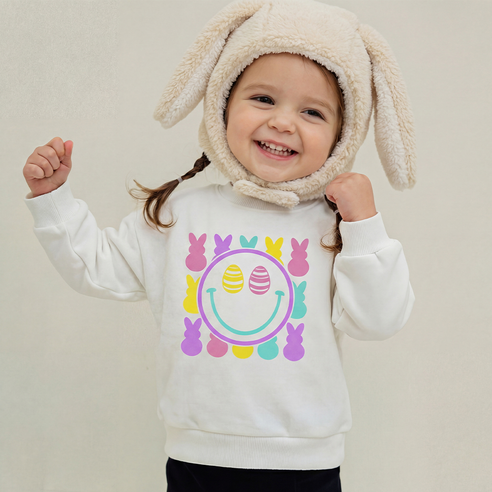 Easter Smiley Chilling Peeps Kid's Sweatshirt