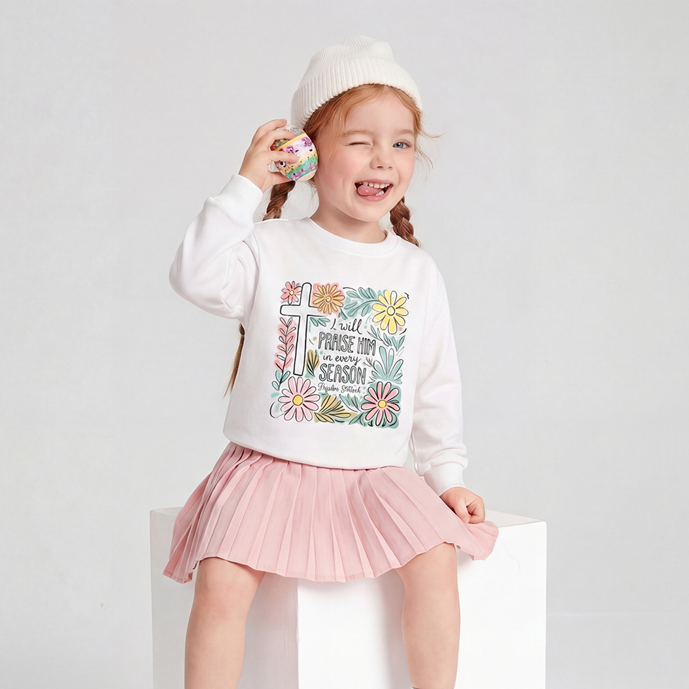 Easter I will Praise Him Kid's Sweatshirt