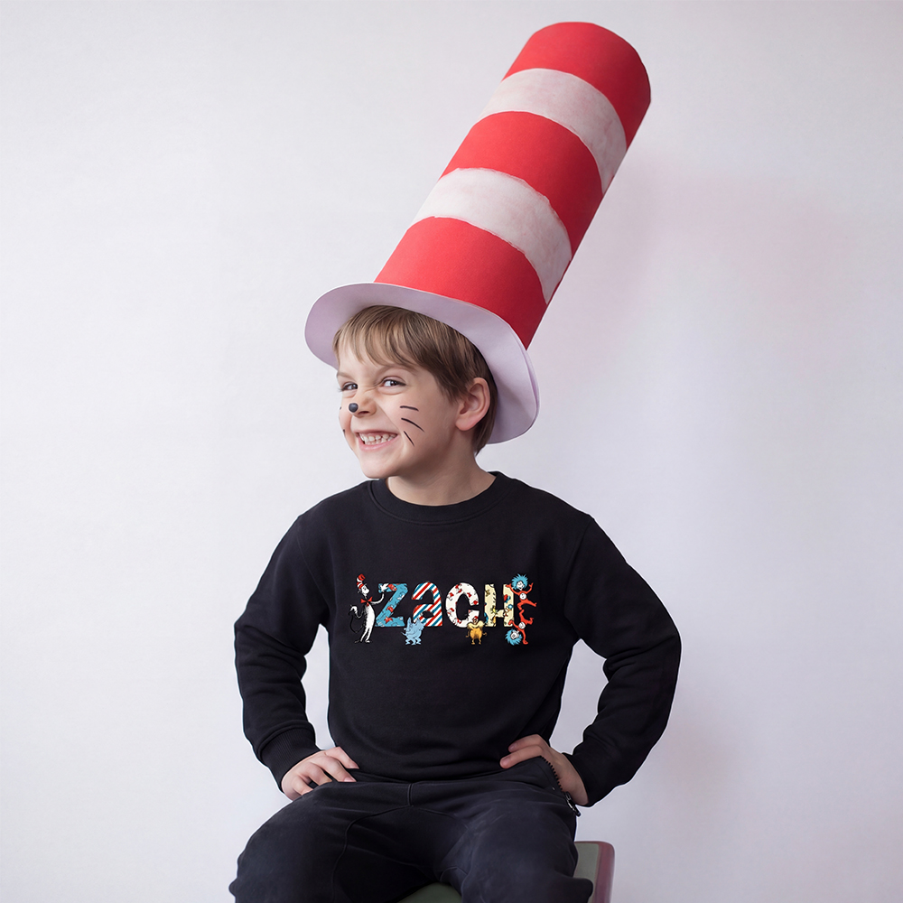Personalized Seuss‑Style Letter Art Toddler&Kids Sweatshirt