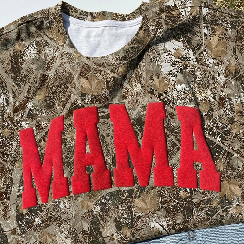 Personalized Mama Puff Vinyl Camo T-Shirt For Adult 