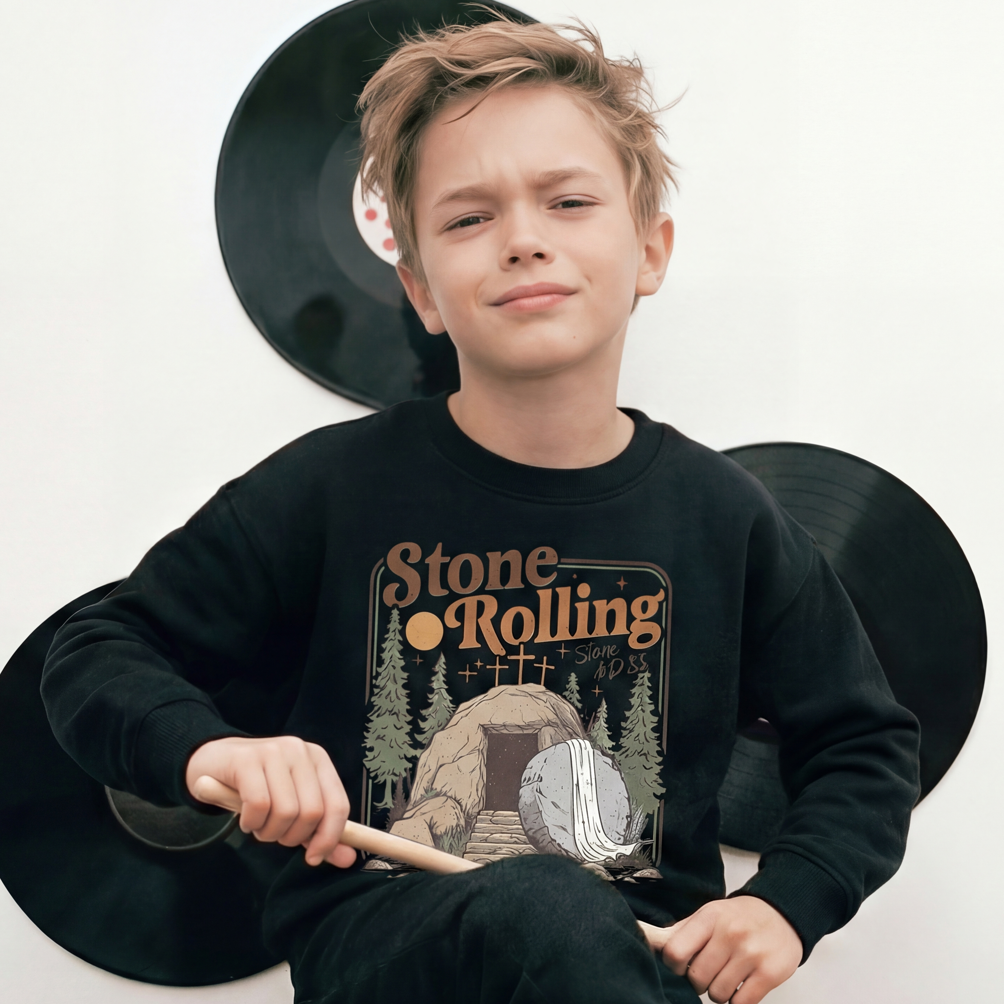 Trendy Music Easter Jesus Christ Kid's Sweatshirt