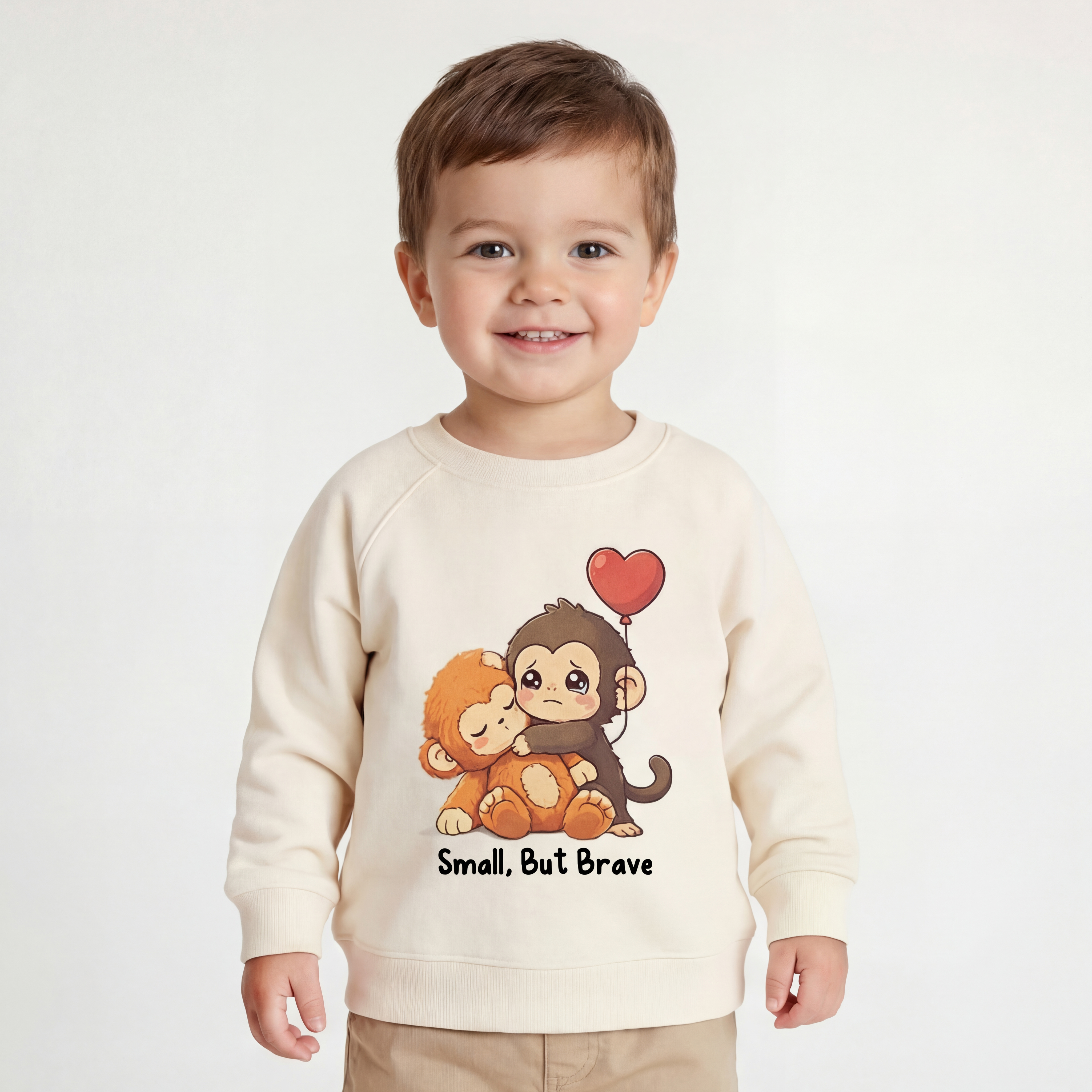 Small But Brave Punch Monkey Kid's Sweatshirt