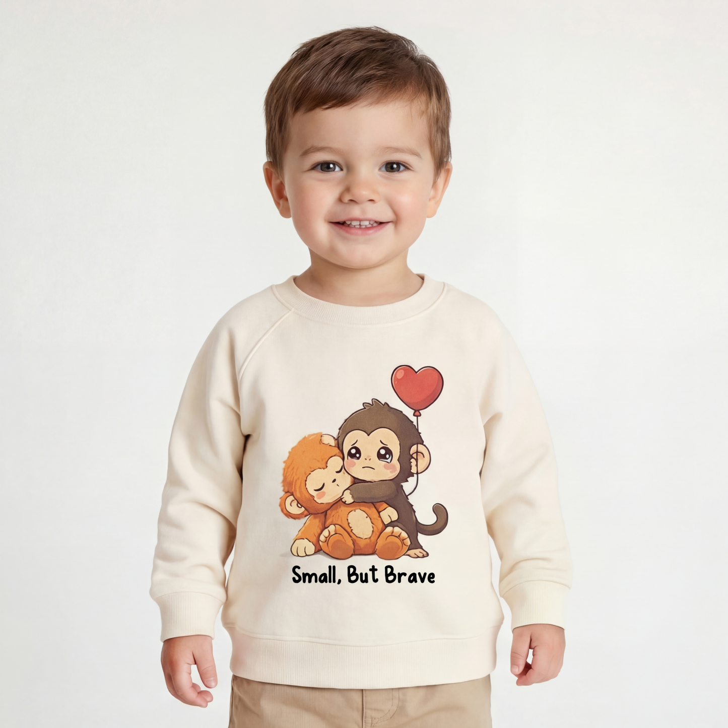 Small But Brave Punch Monkey Kid's Sweatshirt