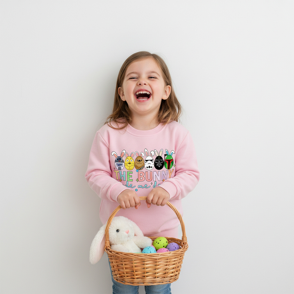 Cute Cartoon Characters Happy Easter Kid's Sweatshirt
