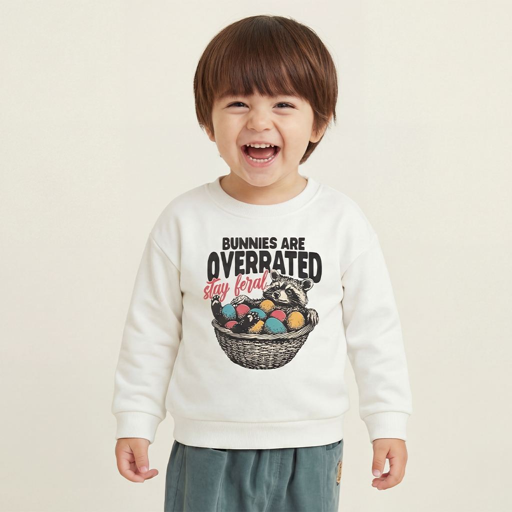 Bunnies Are Overrated Stay Feral Kid's Sweatshirt