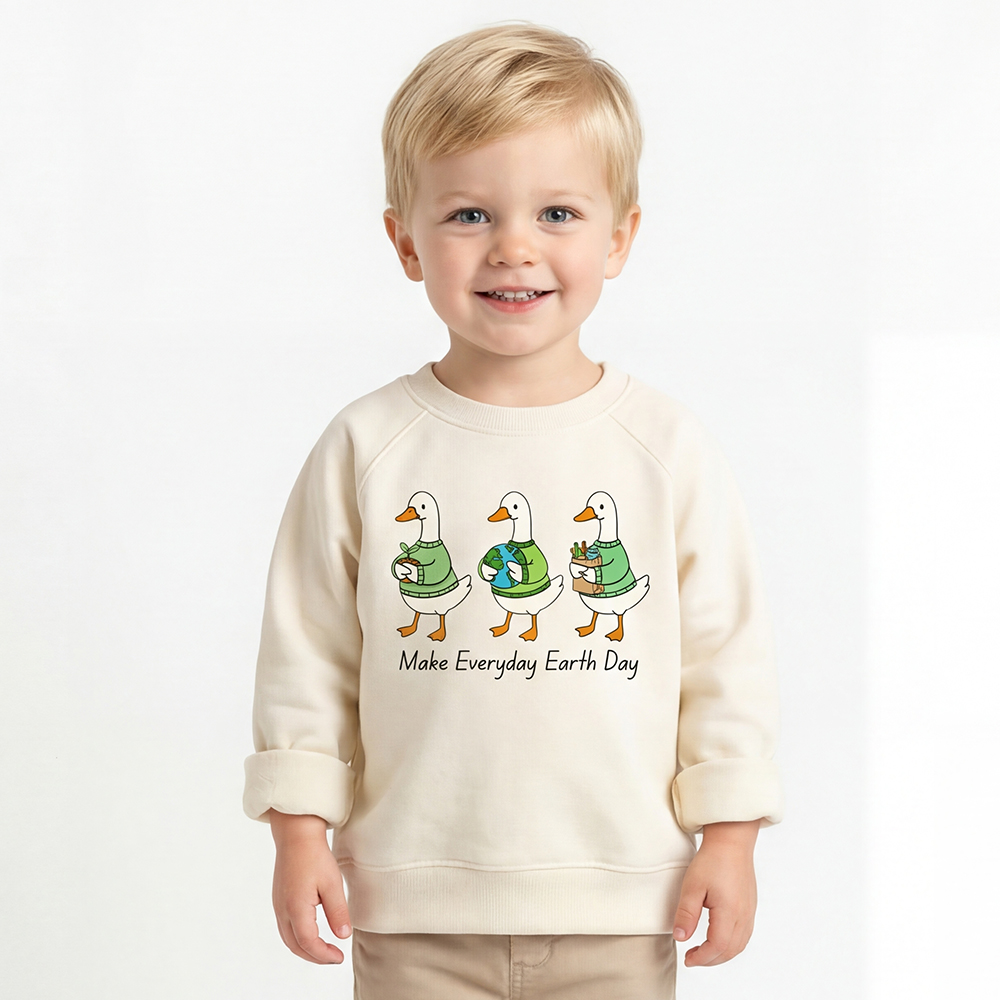 Make Everyday Earth Day Silly Goose Kid's Sweatshirt
