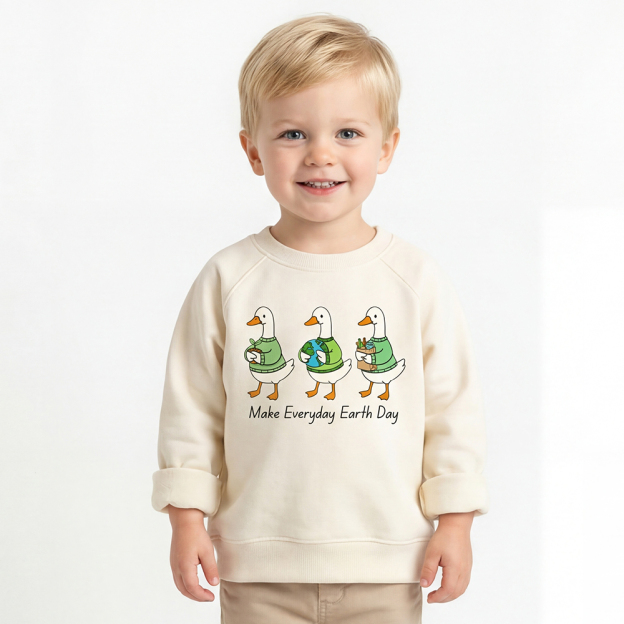Make Everyday Earth Day Silly Goose Kid's Sweatshirt