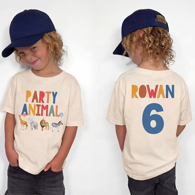 Personalized Party Animal Birthday Family Matching T-Shirts