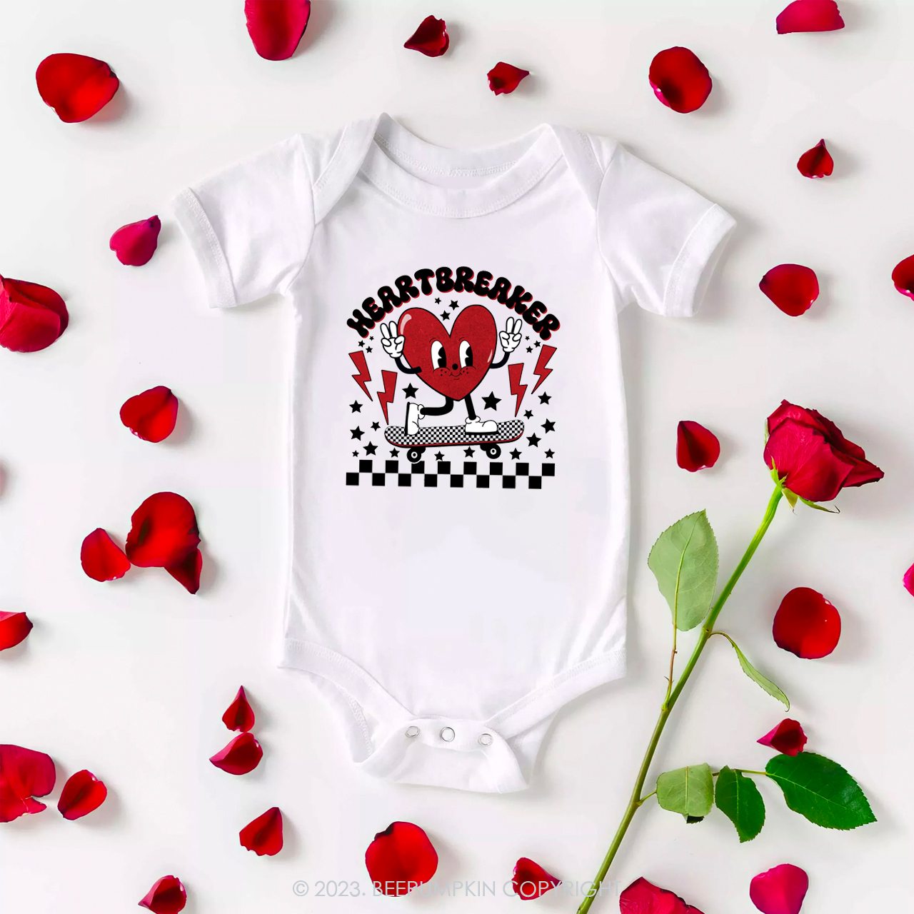 HeartBreaker Skateboard Valentine's Day Bodysuit For Baby