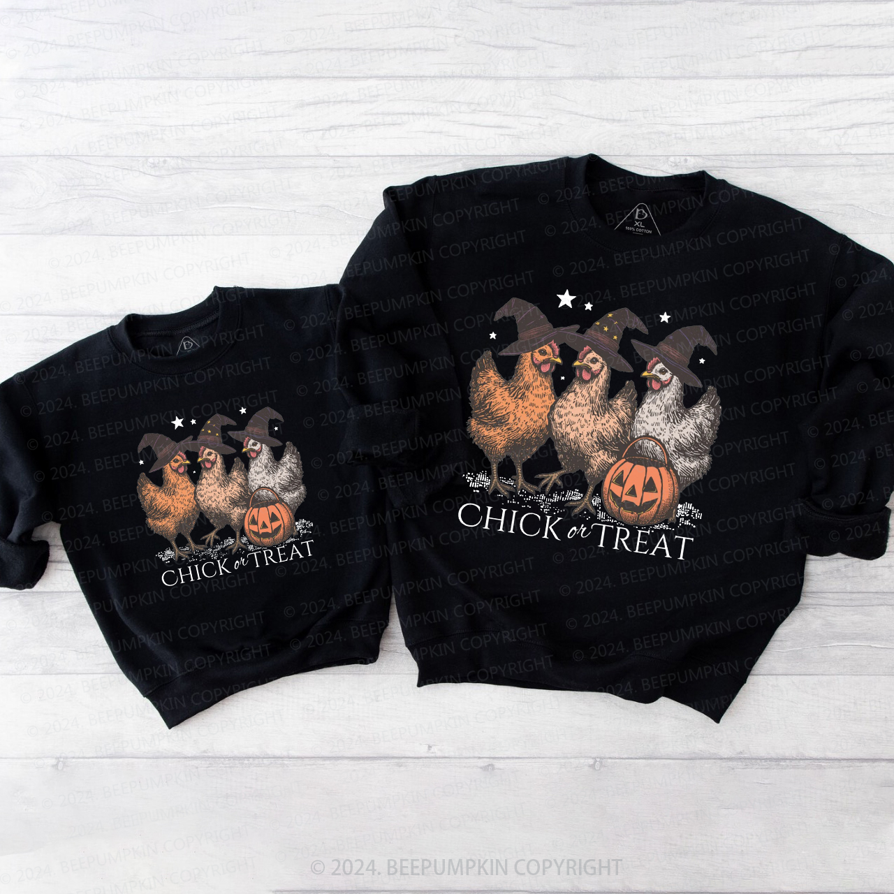 Halloween Chicken Vintage Family Matching Sweatshirt