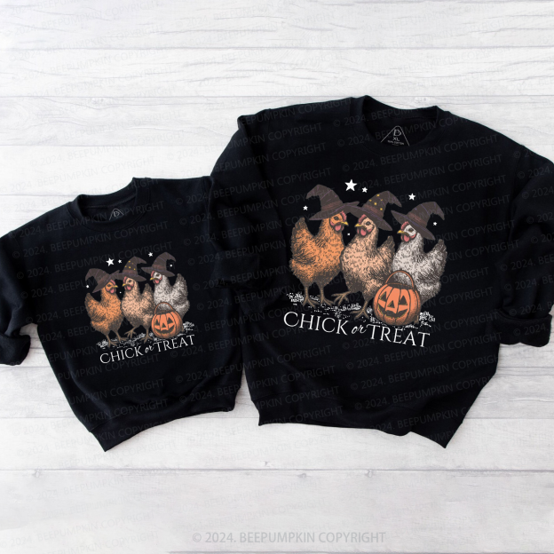 Halloween Chicken Vintage Family Matching Sweatshirt